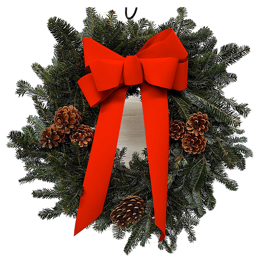 Classic Bow and Cone Wreath