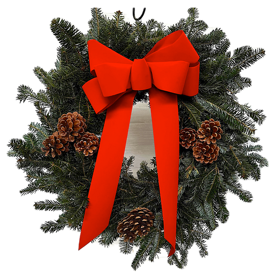 Classic Bow and Cone Wreath