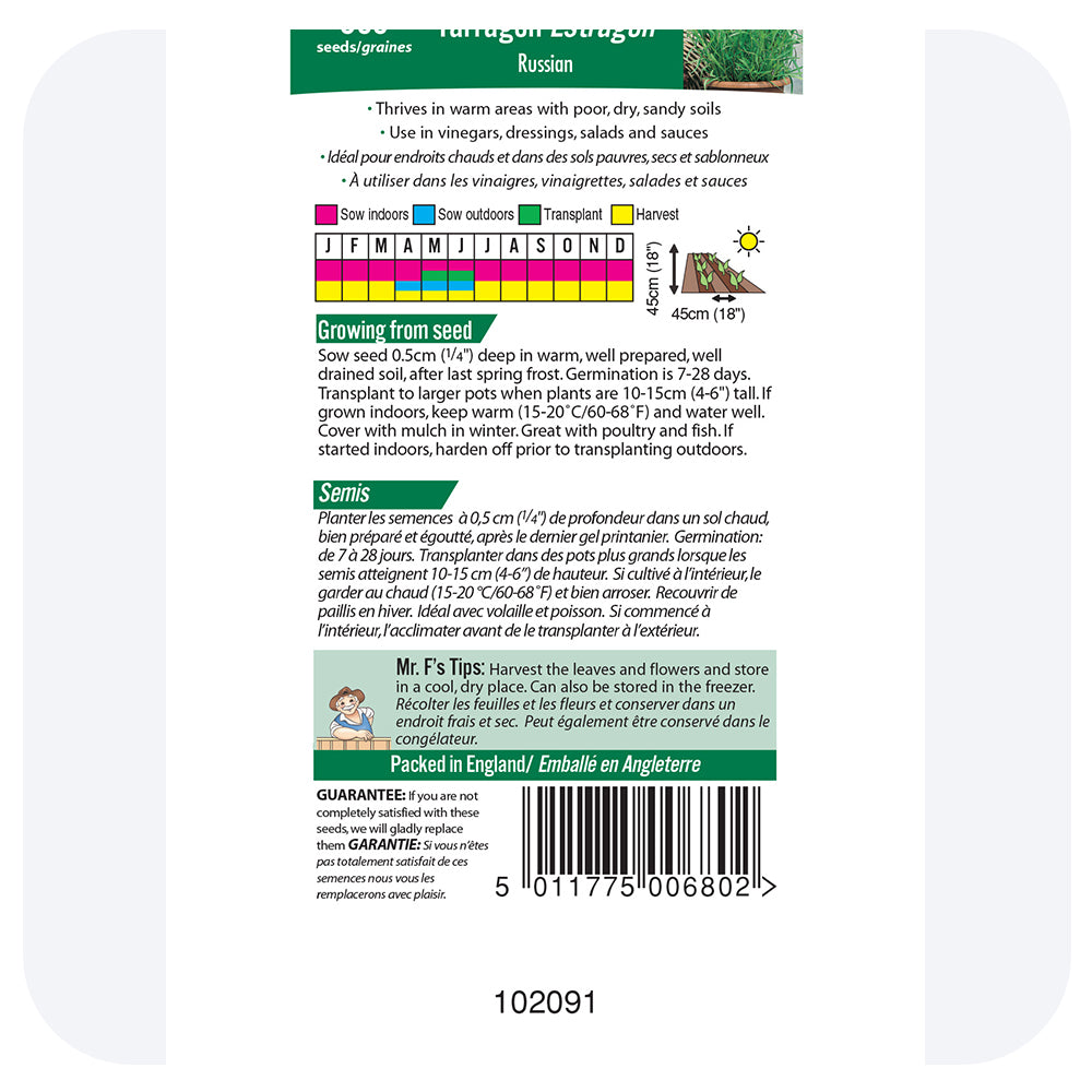 Tarragon Seeds (Mr. Fothergill's)