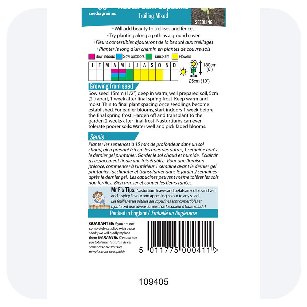 Trailing Mixed Nasturtium Seeds