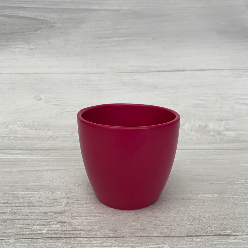 Scheurich 8.3 in. (21 cm) Dia./7 in. Tall Solido Resea Pink Ceramic Pot Twin Pack, Rosea Pink
