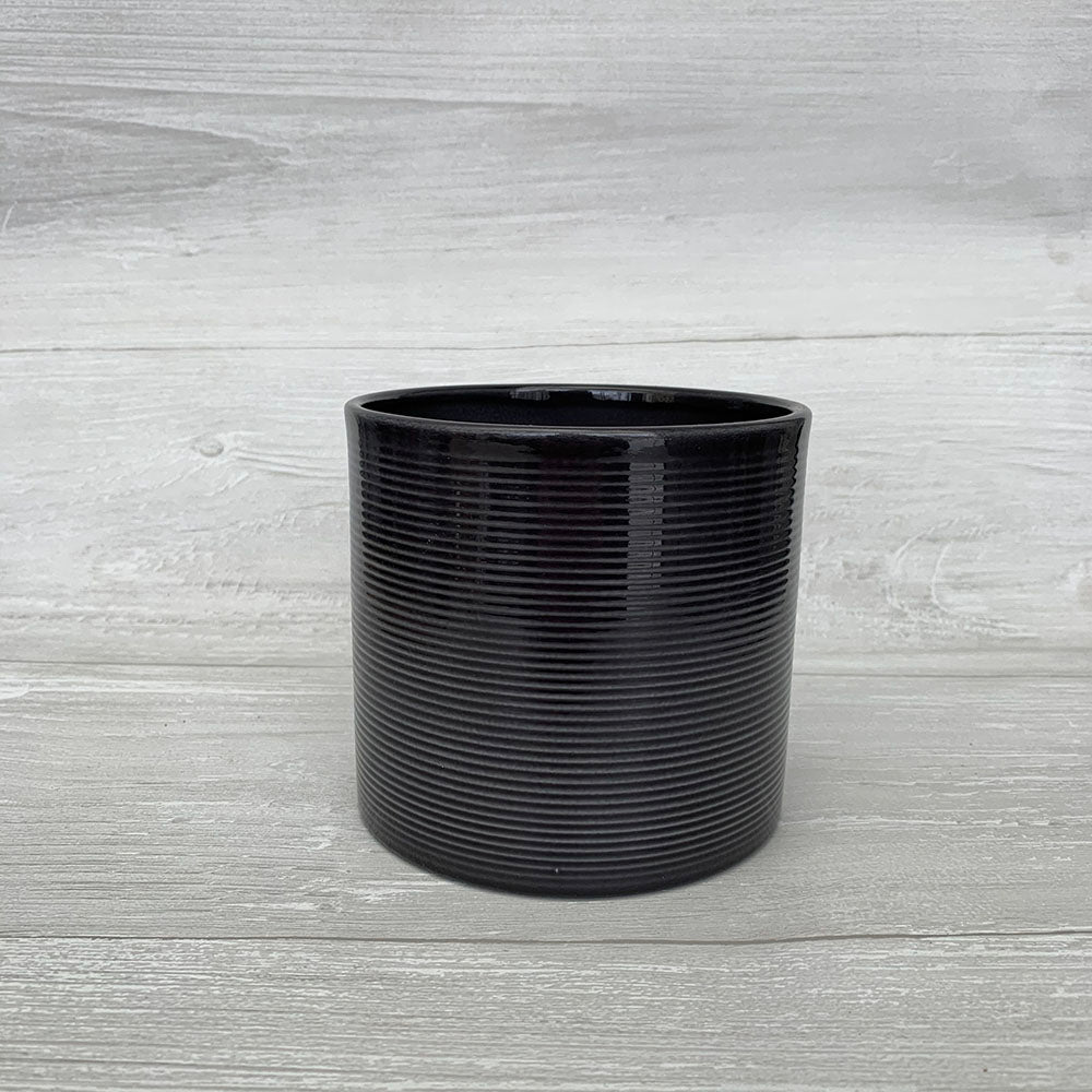Scheurich Glass Grey Pot Stripe