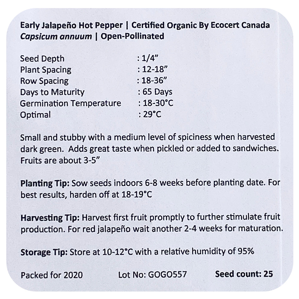 Jalapeño Pepper Seeds (Organic)