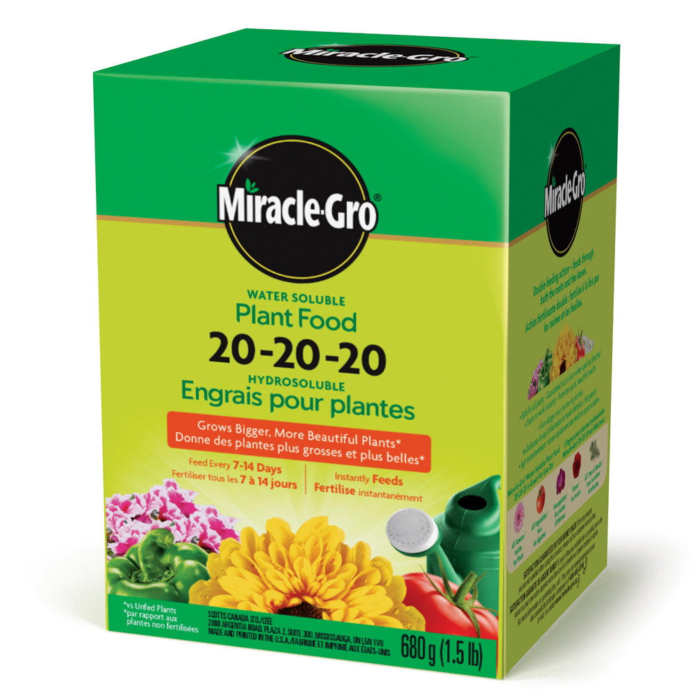 water based plant fertilizer Miracle Gro 20-20-20 Water Soluble Plant Food