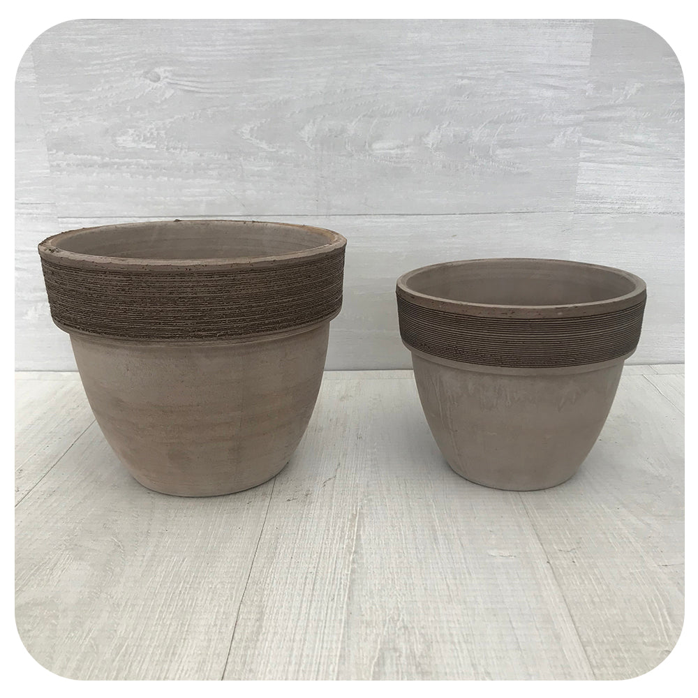 Textured Rim Terra Cotta Pot