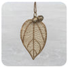 Gold Painted Leaf with Bell