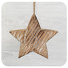 Wood Star with White & Glitter