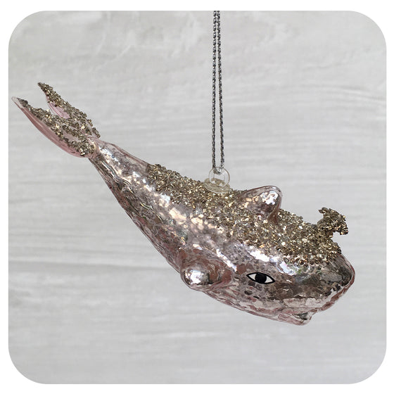 Glass & Glitter Pink Whale