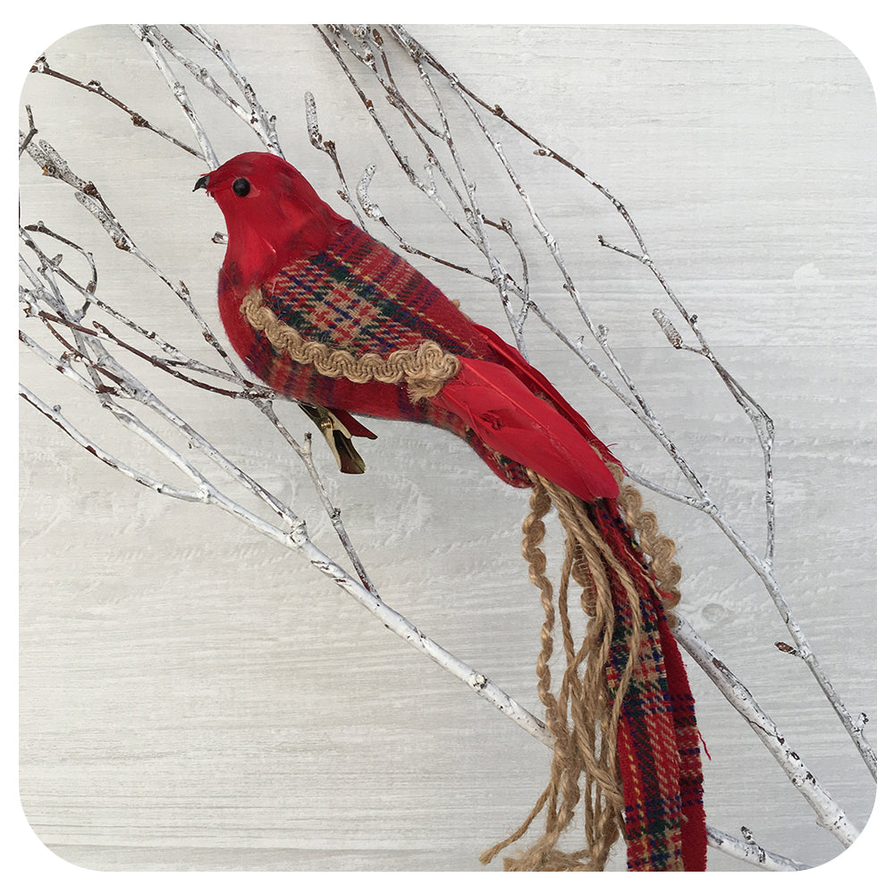 Plaid Bird Clip