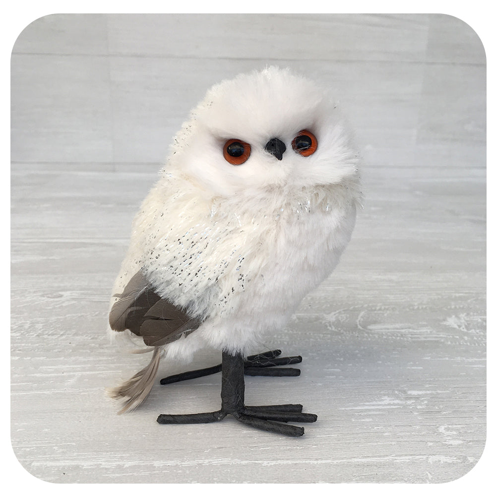 Standing Owl with Metallic Specks