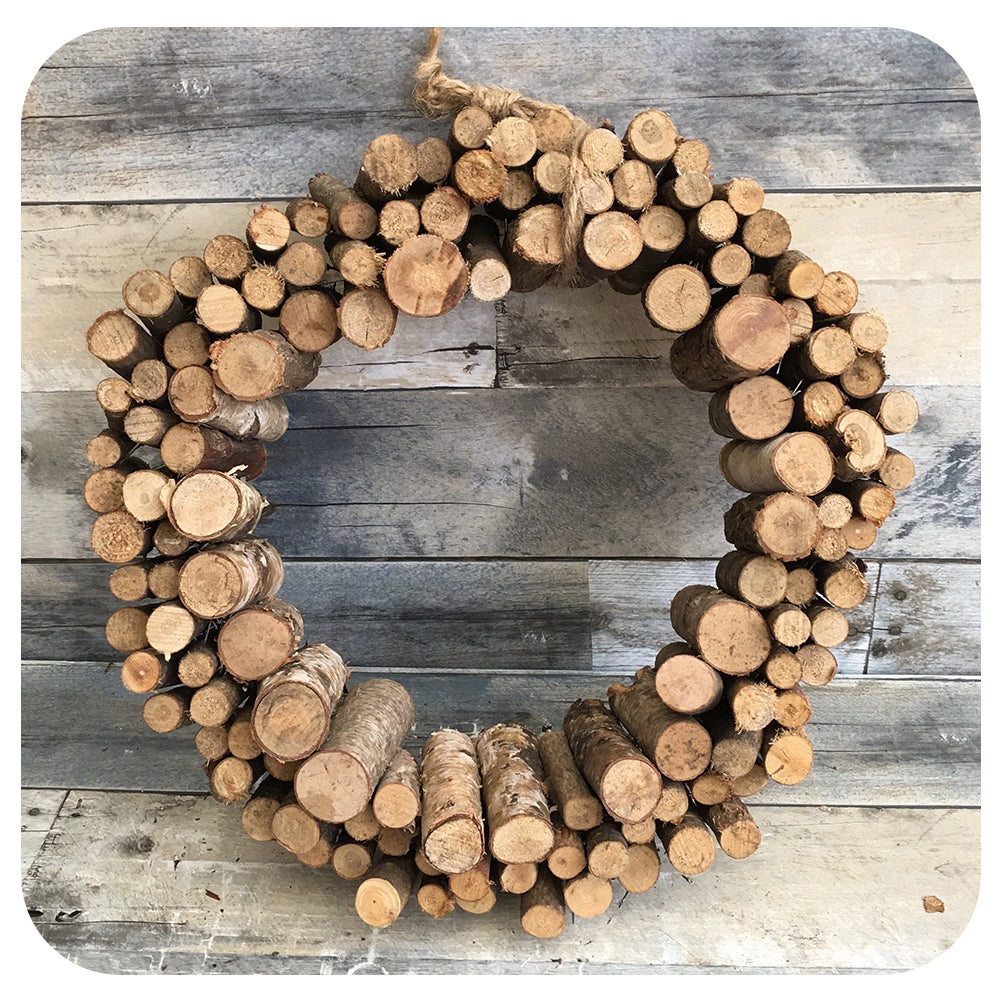 Wooden Log Wreath