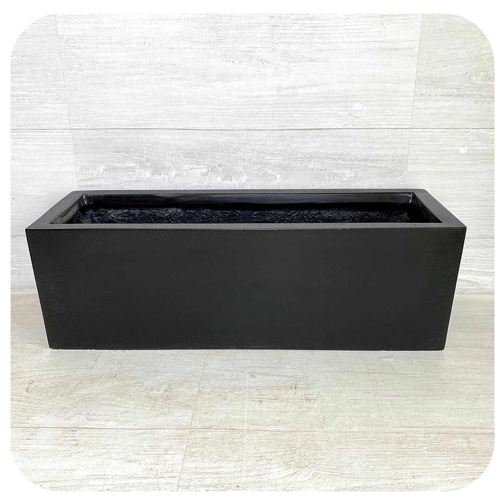Fiberstone Matt Black Balcony Planter
