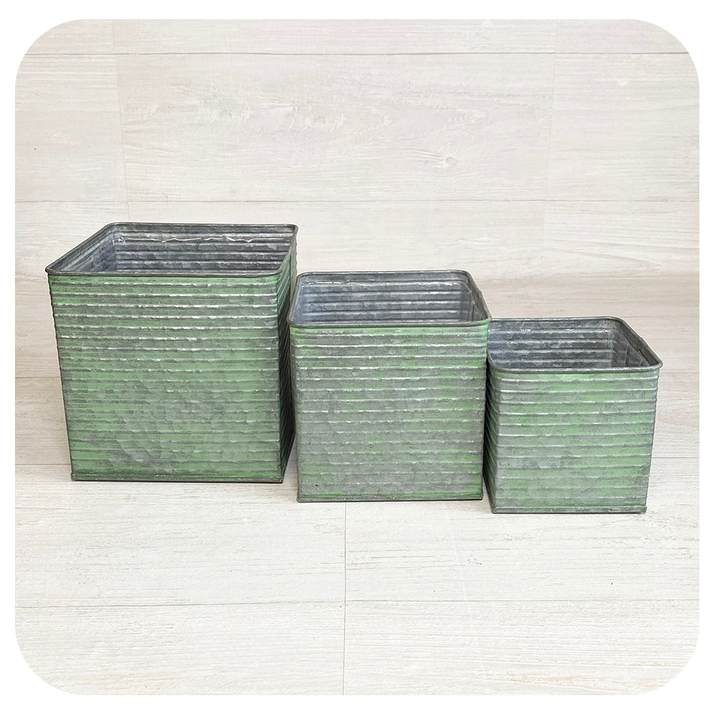 Copper Green Square Pot