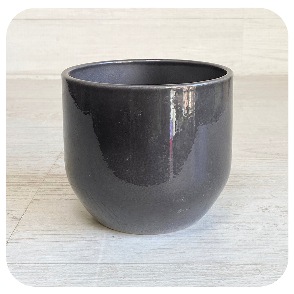 Scheurich Glass Grey Pot Plain