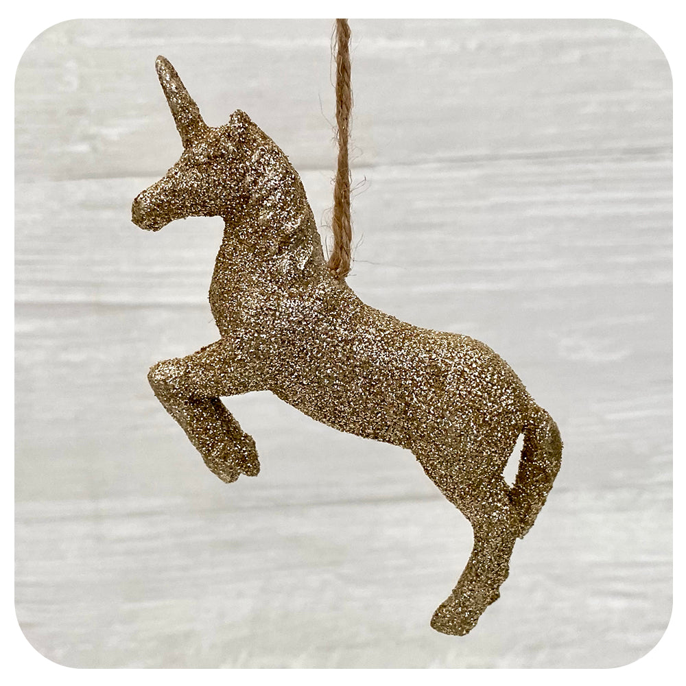 Gold Glitter Unicorn