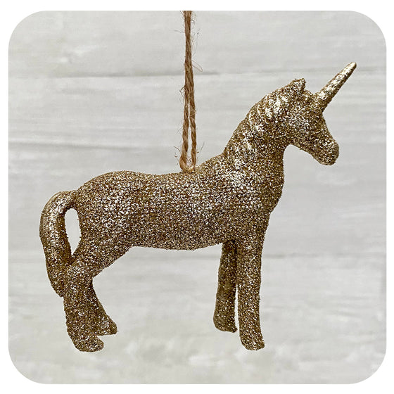 Gold Glitter Unicorn