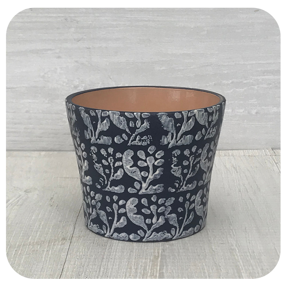 Indigo Print Pot