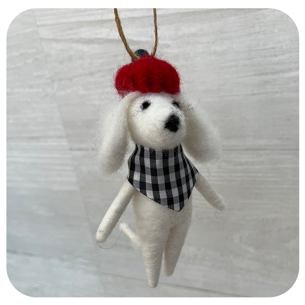 Felt Dog with Beret