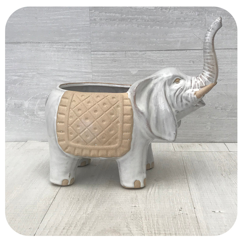 Trunk-Up Elephant Planter