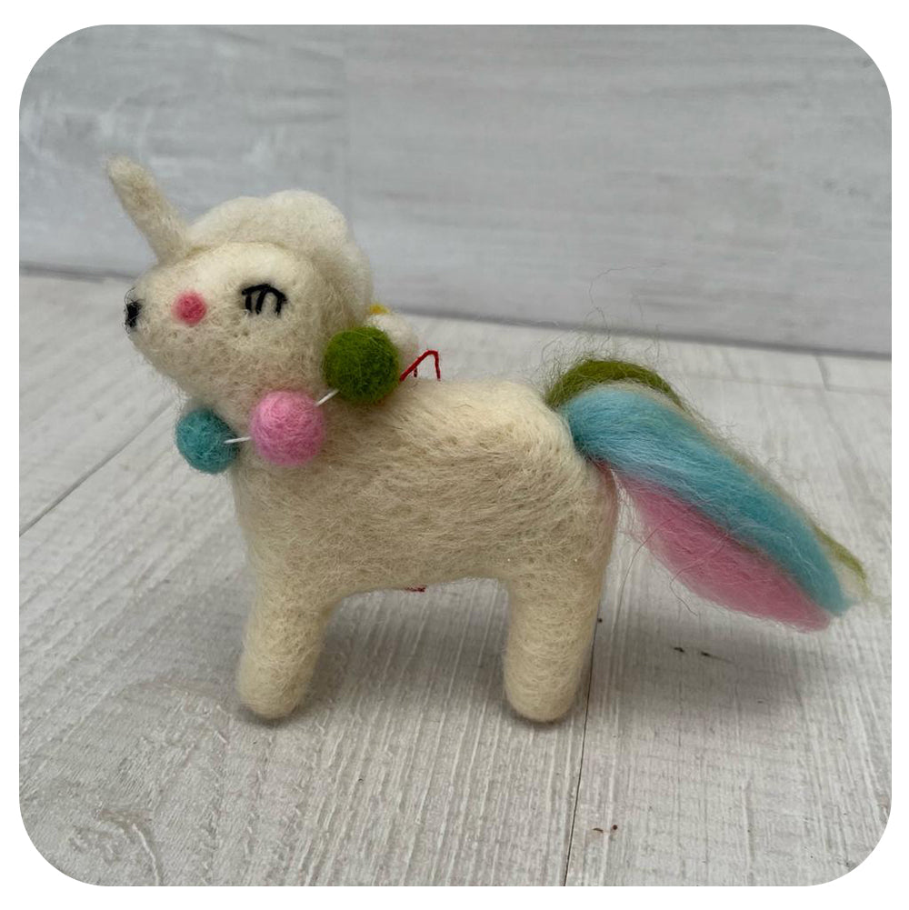 Felt Unicorn with Rainbow Tail