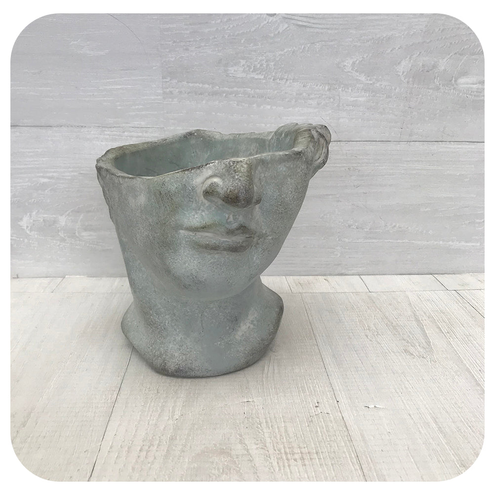 half face plant pot Half Male Face Planter