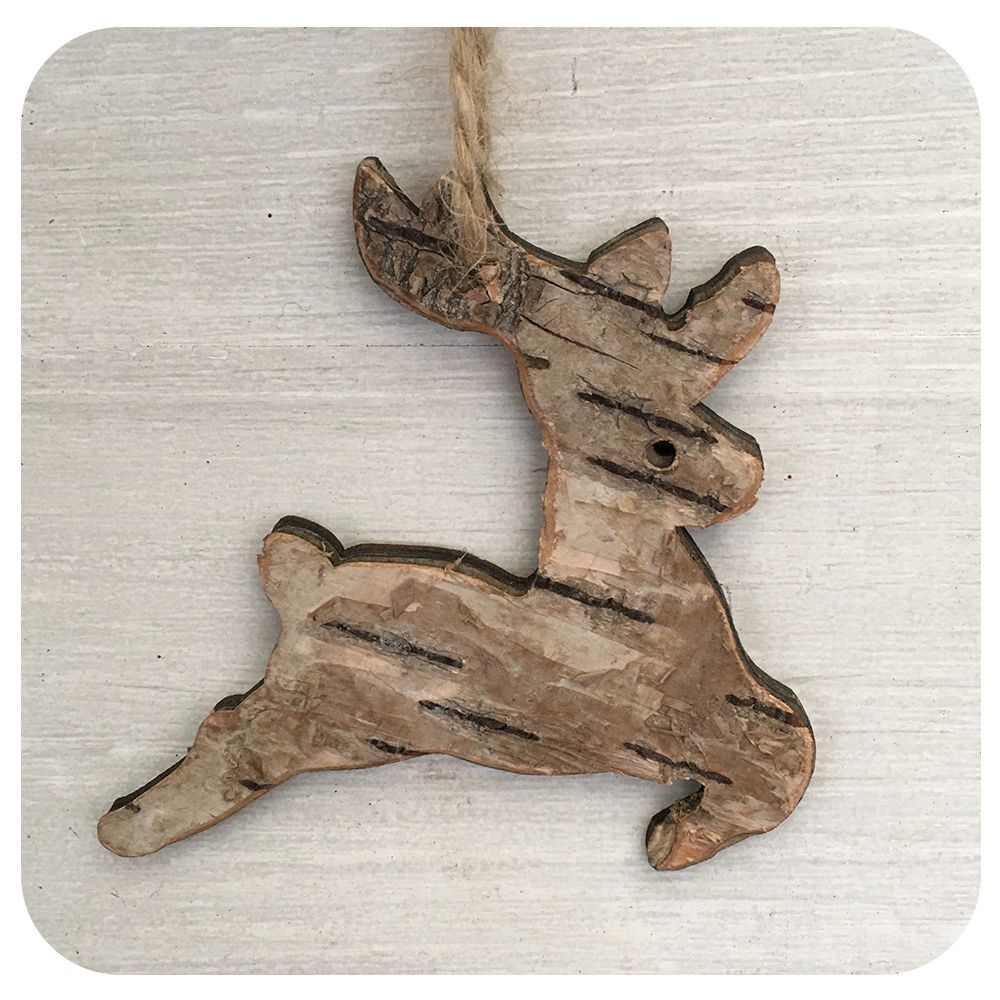 Wood Reindeer Ornament