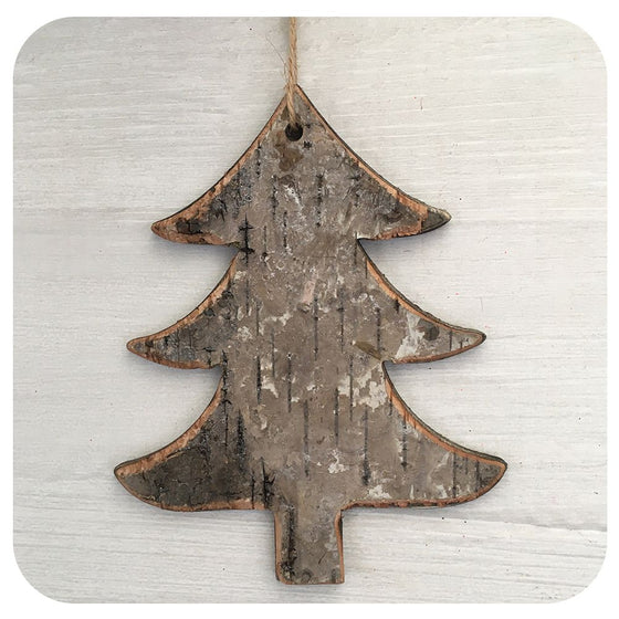 Grey Wood Tree Ornament