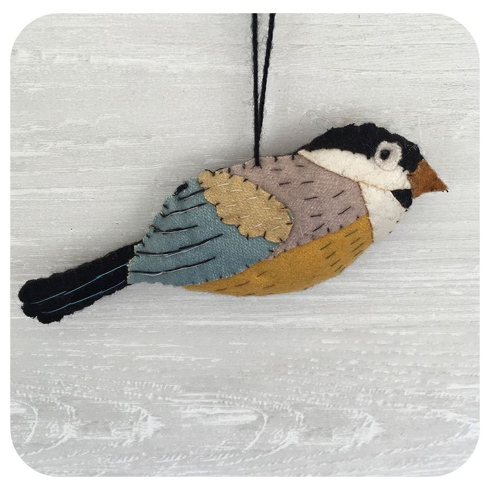 Embroidered Bird Ornaments