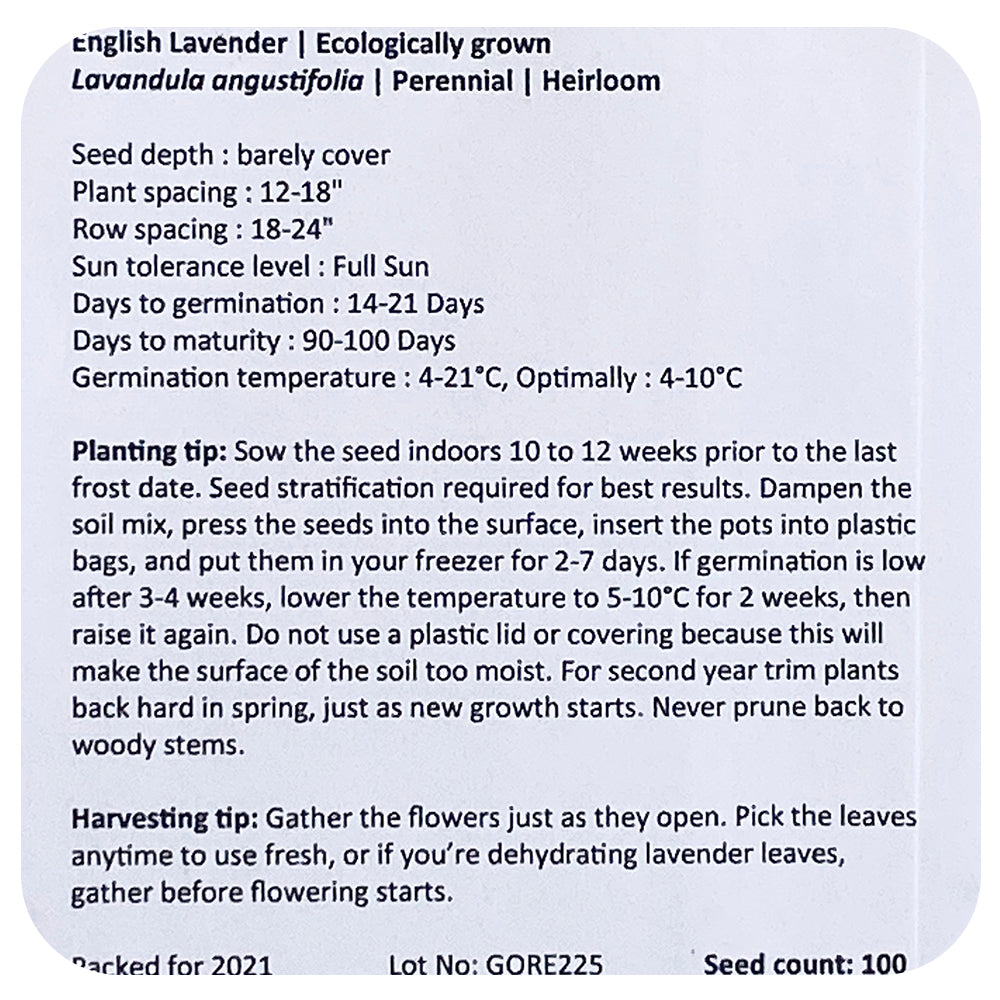 Lavender Seeds (Organic)