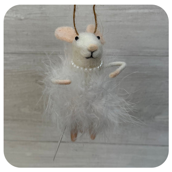 Mouse with Pearls and Feather Tutu