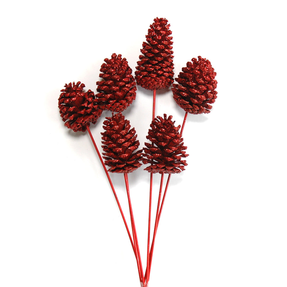 Pinecone on Stem - Red