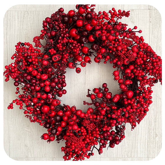 Faux Mixed Berry Wreath