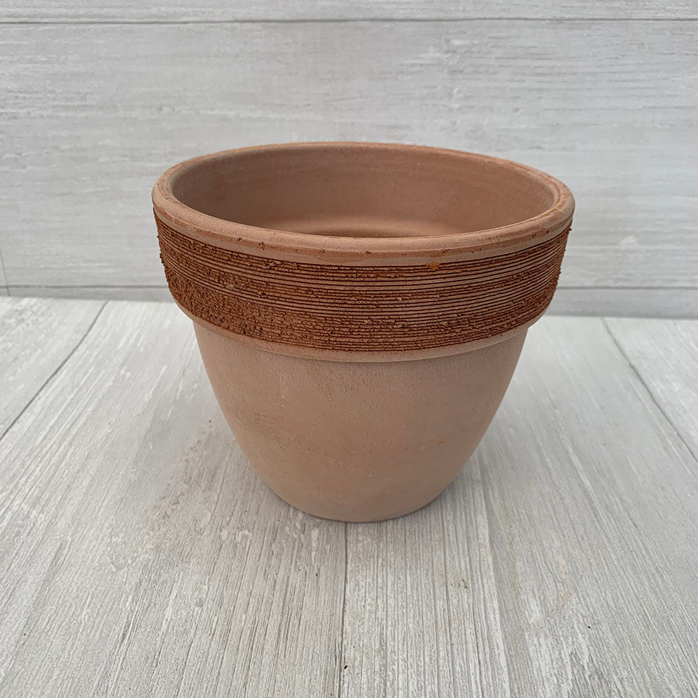 Textured Rim Terra Cotta Pot
