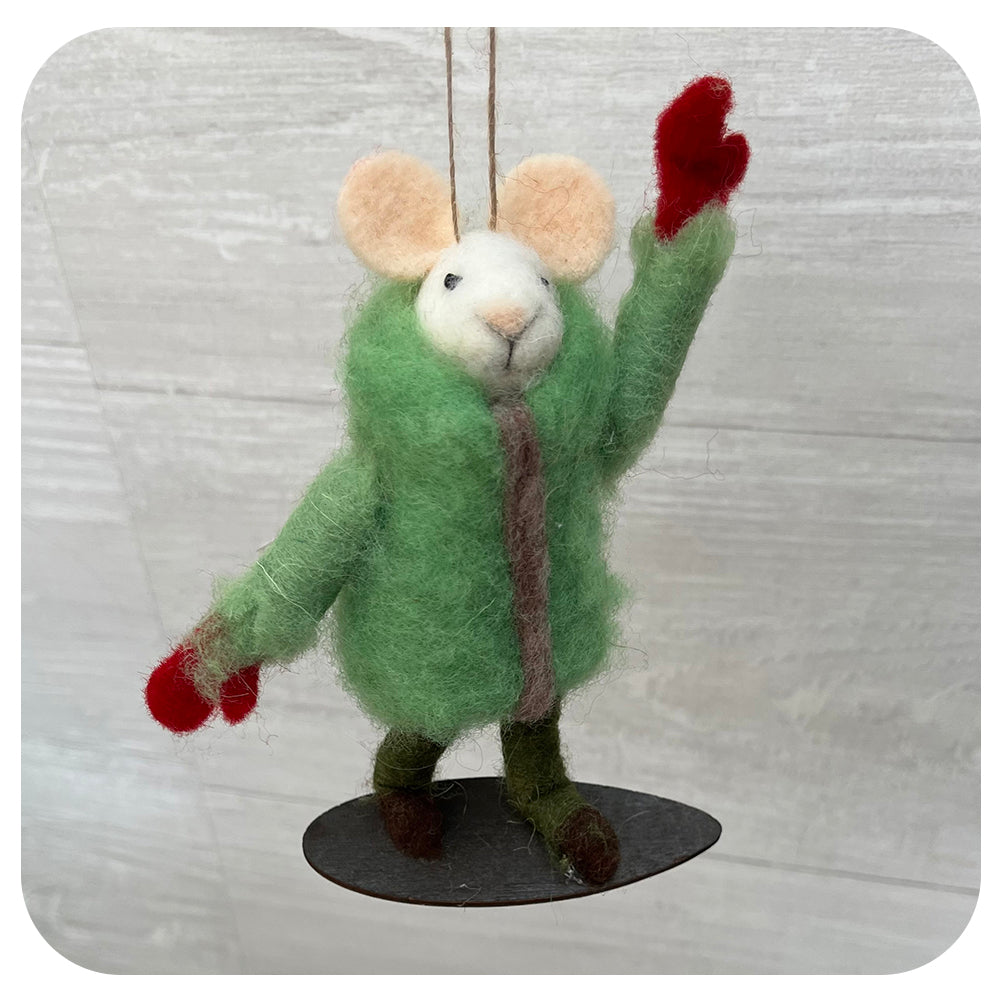 Winter Sport Mouse in Puffy Coat