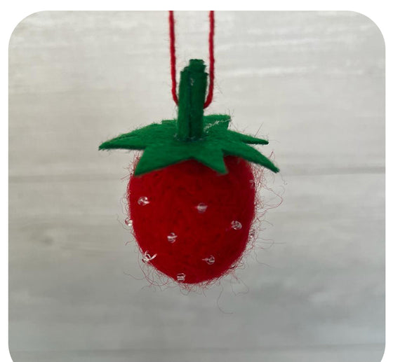 Felt Strawberry with Beads