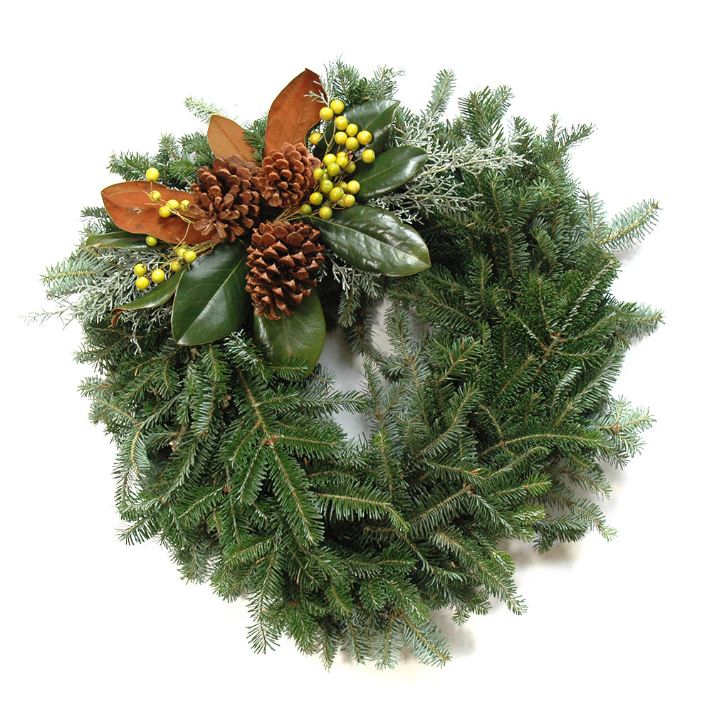 Fraser Fir with Magnolia Flower Wreath